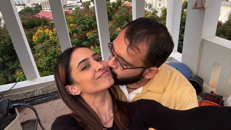 Couple selfie on balcony